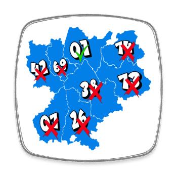 Région Rhône-Alpes - Magnet carré - blanc - Devant