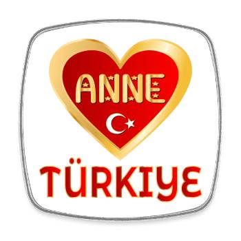 TÜRKISCHE MAMA MUTTER TÜRKIYE ANNE - Viereckiger Kühlschrankmagnet - Weiß - Vorne
