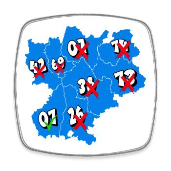 Région rhône alpes - Magnet carré - blanc - Devant