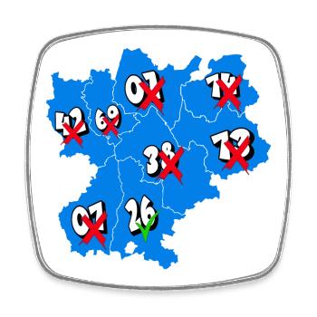 Région Rhône-Alpes - Magnet carré - blanc - Devant