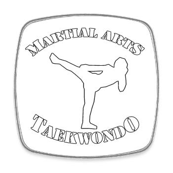TAEKWONDO - Viereckiger Kühlschrankmagnet - Weiß - Vorne