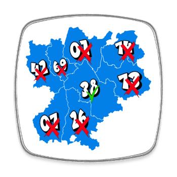Région Rhône-Alpes - Magnet carré - blanc - Devant