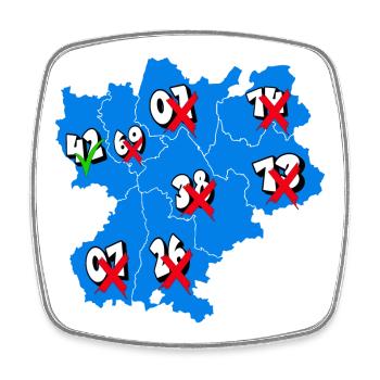 Région Rhône-Alpes - Magnet carré - blanc - Devant
