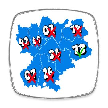 Région Rhône-Alpes - Magnet carré - blanc - Devant
