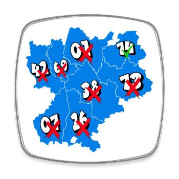 Région Rhône-Alpes - Magnet carré - blanc - Devant