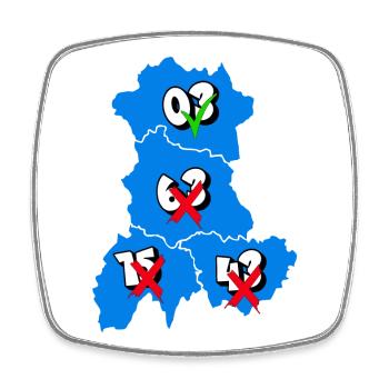 Région Auvergne - Magnet carré - blanc - Devant