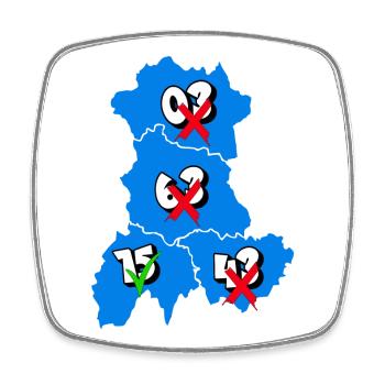 Région Auvergne - Magnet carré - blanc - Devant