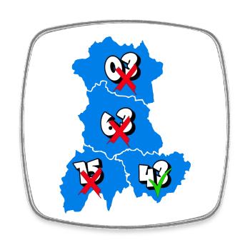Région Auvergne - Magnet carré - blanc - Devant