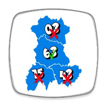 Région Auvergne - Magnet carré - blanc - Devant