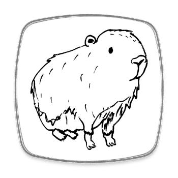 Abstract Kapybara Black - Square fridge magnet - white - Front