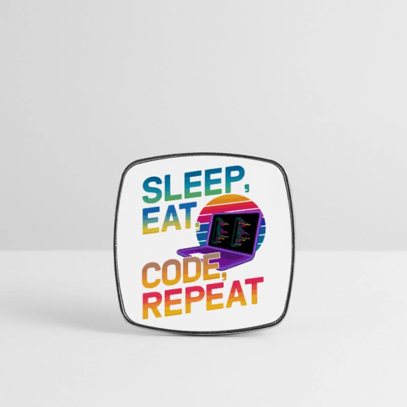 Sleep Eat Code Repeat Gift For Coder Square fridge magnet