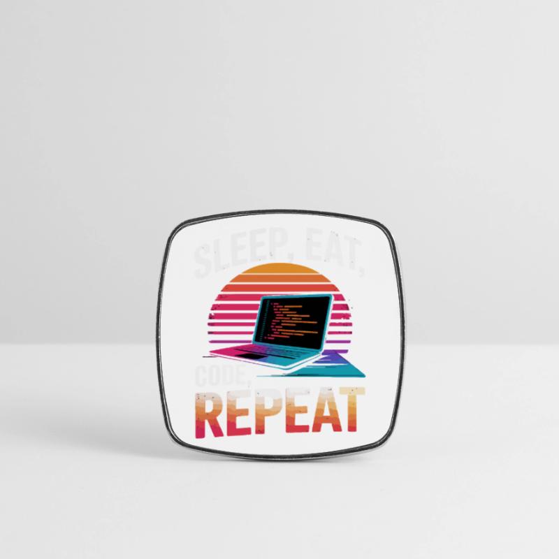 Sleep Eat Code Repeat Gift Programmeur Développeur Magnet carré