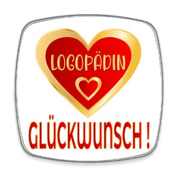 GLÜCKWUNSCH LOGOPÄDIN LOGOPÄDIE - Viereckiger Kühlschrankmagnet - Weiß - Vorne