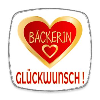 GLÜCKWUNSCH BÄCKERIN BACKEN - HERZ - Viereckiger Kühlschrankmagnet - Weiß - Vorne