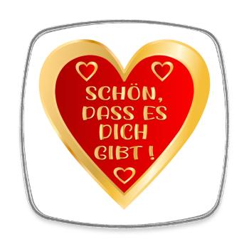 SCHÖN DASS ES DICH GIBT HERZ - Viereckiger Kühlschrankmagnet - Weiß - Vorne