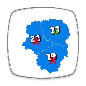 Région Limousin - Magnet carré - blanc - Devant