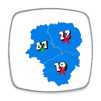 Région Limousin - Magnet carré - blanc - Devant