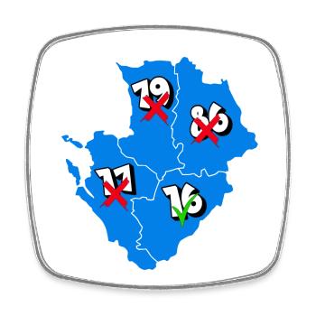 Région Poitou-Charentes - Magnet carré - blanc - Devant