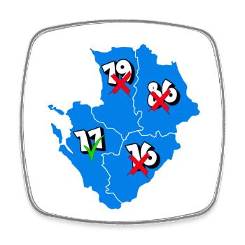 Région Poitou-Charentes - Magnet carré - blanc - Devant