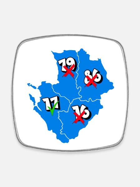 Région Poitou-Charentes - Magnet carré - blanc