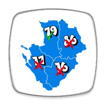 Région Poitou-Charentes - Magnet carré - blanc - Devant
