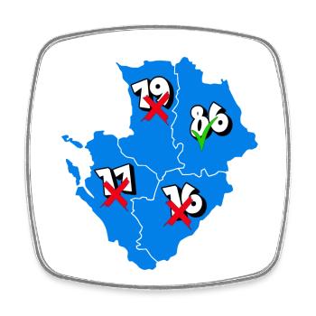 Région Poitou-Charentes - Magnet carré - blanc - Devant