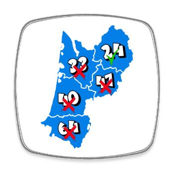Région Aquitaine - Magnet carré - blanc - Devant
