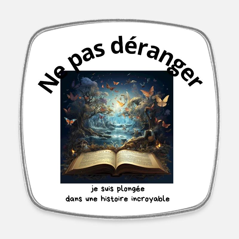 Ne pas déranger lecture - Magnet carré - blanc