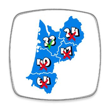 Région Aquitaine - Magnet carré - blanc - Devant