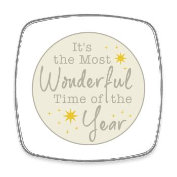 ItsTheMostWonderfulTime - Christmas - Viereckiger Kühlschrankmagnet - Weiß - Vorne