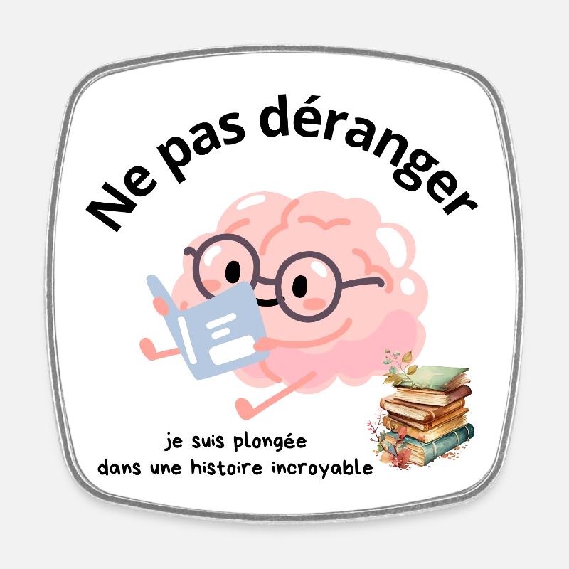 Ne pas déranger lecture - Magnet carré - blanc