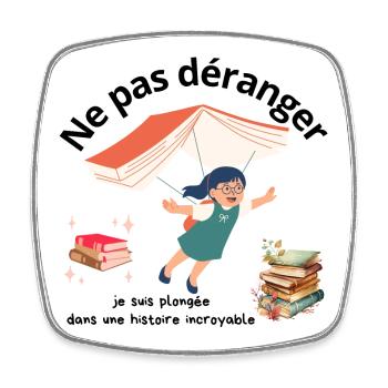 Ne pas déranger lecture - Magnet carré - blanc - Devant