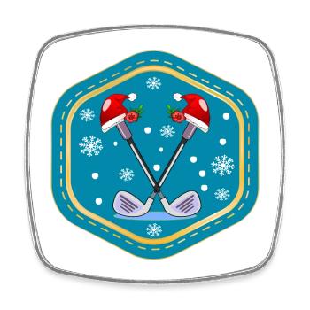 WEIHNACHTSFEIER GOLFPLÄTZE GOLFSPIELEN - Viereckiger Kühlschrankmagnet - Weiß - Vorne