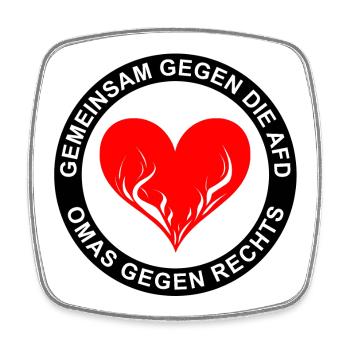 Gemeinsam gegen die AFD - OMAS GEGEN RECHTS - Viereckiger Kühlschrankmagnet - Weiß - Vorne