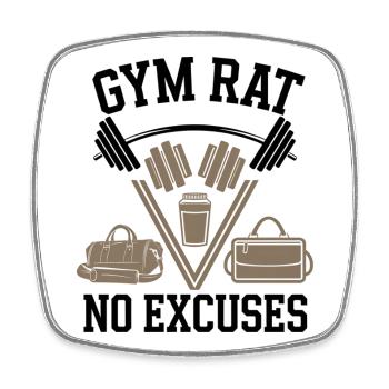 Gym Pumpcover motivation gym wear - Square fridge magnet - white - Front