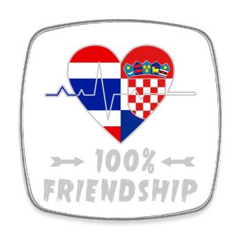 Thailand und Kroatien 100% Freundschaft - Viereckiger Kühlschrankmagnet - Weiß - Vorne