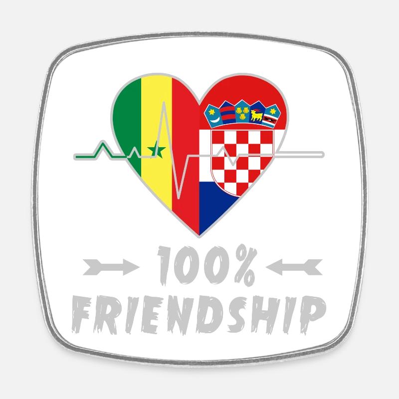 100 % amitié entre le Sénégal et la Croatie - Magnet carré - blanc