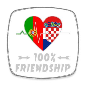 100 % amitié entre le Portugal et la Croatie - Magnet carré - blanc - Devant