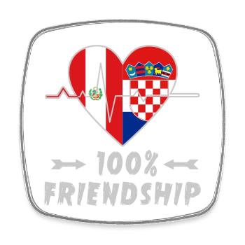 Peru und Kroatien 100% Freundschaft - Viereckiger Kühlschrankmagnet - Weiß - Vorne