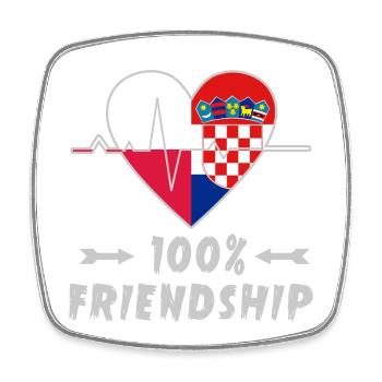 Polen und Kroatien 100% Freundschaft - Viereckiger Kühlschrankmagnet - Weiß - Vorne