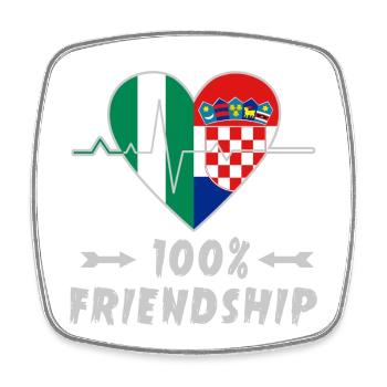 Nigeria und Kroatien 100% Freundschaft - Viereckiger Kühlschrankmagnet - Weiß - Vorne