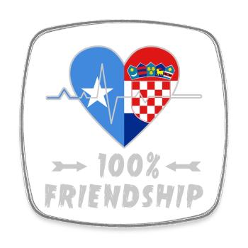 Somalia und Kroatien 100% Freundschaft - Viereckiger Kühlschrankmagnet - Weiß - Vorne