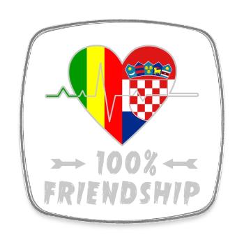 100 % amitié entre le Mali et la Croatie - Magnet carré - blanc - Devant