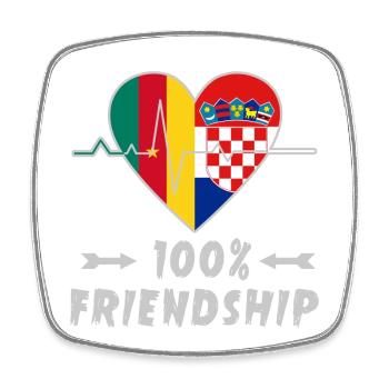 Kamerun und Kroatien 100% Freundschaft - Viereckiger Kühlschrankmagnet - Weiß - Vorne