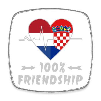 100 % amitié entre les Pays-Bas et la Croatie - Magnet carré - blanc - Devant
