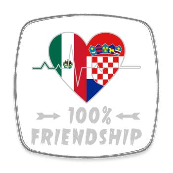 Mexico and Croatia 100% friendship - Square fridge magnet - white - Front