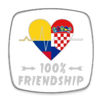 Kolumbien und Kroatien 100% Freundschaft - Viereckiger Kühlschrankmagnet - Weiß - Vorne
