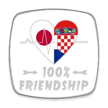 Japan and Croatia 100% friendship - Square fridge magnet - white - Front