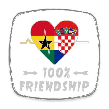 100 % amitié entre le Ghana et la Croatie - Magnet carré - blanc - Devant