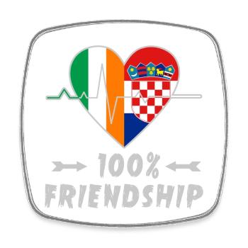 L'Irlande et la Croatie : amitié à 100 % - Magnet carré - blanc - Devant